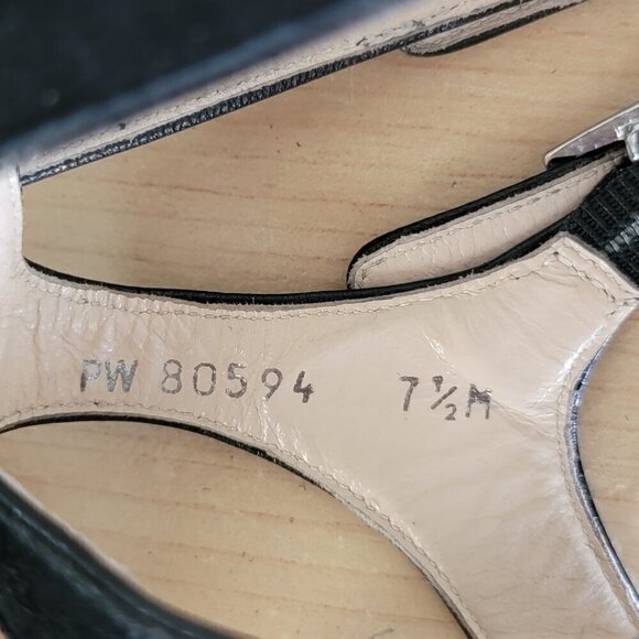 Stuart Weitzman T Strap Black Suede Double Ankle Buckle Strappy Heels Sandals - Picture 12 of 16